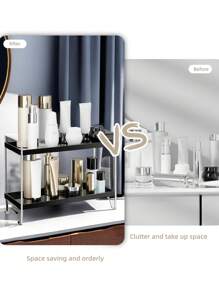 1pc Acrylic Storage Shelf For Bathroom Vanity, Makeup, Perfume & Skin Care, Kitchen Condiments Rack - Clear - View 4