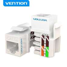 VENTION Cat5e RJ45 90° Angled Keystone Ethernet Wall Jack Punch Down UTP 90 180 Degree Keystone Jack Adapter - White - View 1