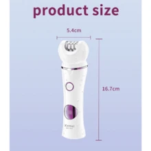 Kemei 多功能便攜式電動身體剃刀km-7937 5合1可充電脫毛家用美容器,女性專用脫毛器 - 白色 - 查看 4