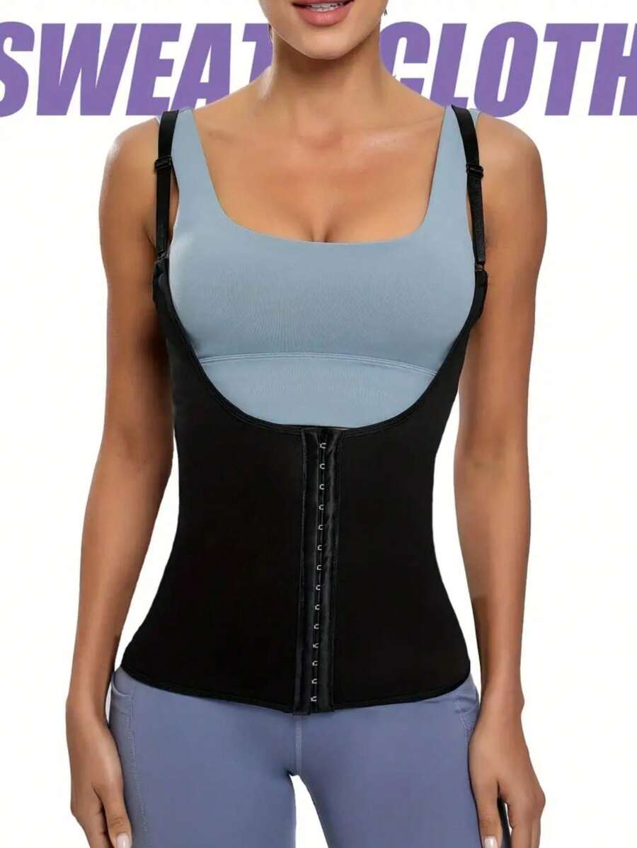 2024最新款女士腰部訓練器、塑形器、腹部脂肪緊身胸罩、運動套裝腹部控制塑形、桑拿裝上衣、日常運動套裝、健身跑步套裝、瑜珈普拉提上衣、塑身腰部訓練帶束腰胸衣 - 黑色 - 查看 1