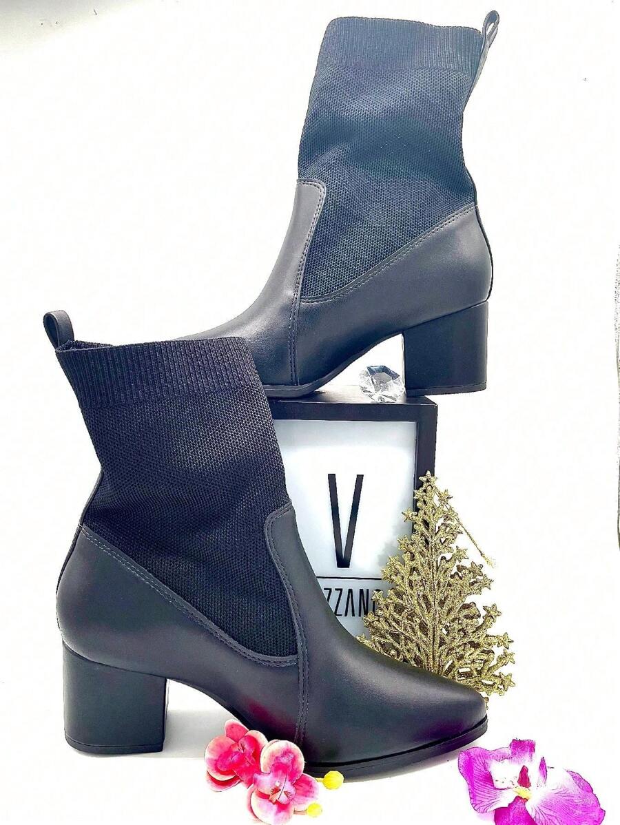 Women Mid-Calf Boots - Màu xám đen - Xem 1