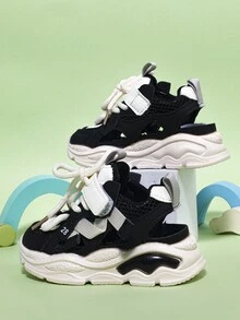 1對黑色魔鬼氈運動涼鞋，適用於春夏季 - 黑色 - 查看 2