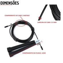 Corda De Pular Crossfit Speed Rope Rolamento Profissional Fit - Preto - Visão 9