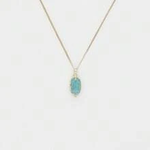 agete Akaduo 14K 绿松石项链 蓝绿色 均码 - 藍色 - 查看 1