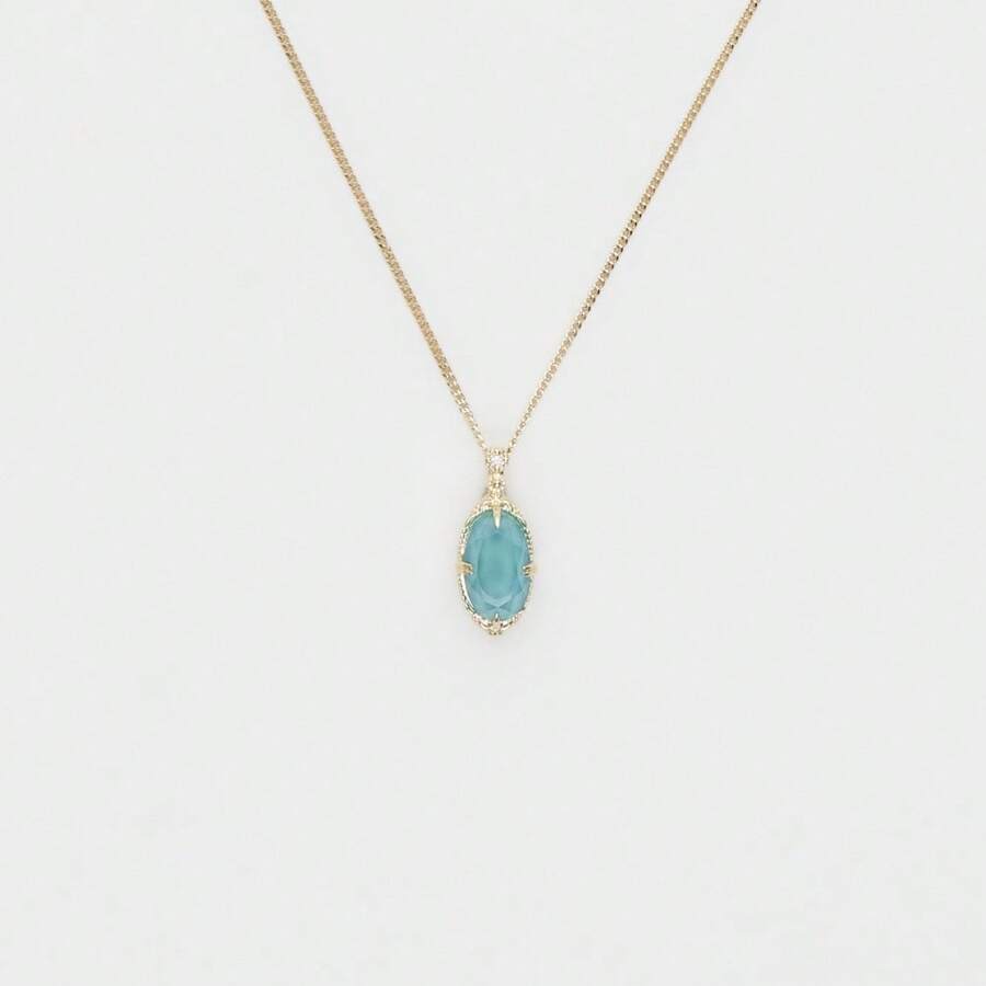 agete Akaduo 14K 绿松石项链 蓝绿色 均码 - 藍色 - 查看 1