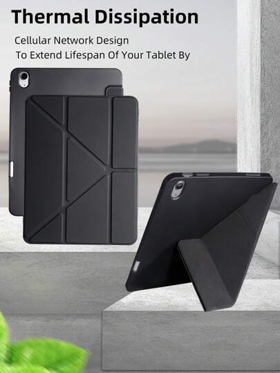 قطعة واحدة من الحافظة القابلة للطي متعددة الزوايا مع فتحة للقلم، متوافقة مع iPad mini 4/5/6/mini 7/9.7/10.2/10.5/Air 4/Air 5/10th/10.9/Pro 11 بوصة/Air 11 (M2)/Air 13 (M2)/Pro 11 (M4)/Pro 13 (M4) 2024 12.9بوصة/iPad Air 13(M3 2025)/iPad Air 11-بوصة (M3) 2025/iPad (A16) 11 بوصة الجيل الحادي عشر 2025. لموديلات 9.7 و 10.2 بوصة فتحة القلم على الجانب الأيسر، والموديلات الأخرى فتحة القلم على الجانب الأيمن.