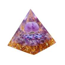 Healing Crystals Orgonite, Energy Stone, Resin Pyramid Sculpture - Star Array Amethyst - View 10