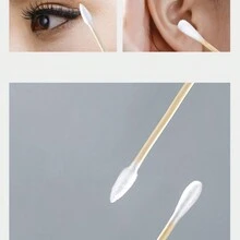 1入盒裝一次性雙頭耳部清潔&卸妝棉花棒,具有尖和圓頭 - 白色 - 查看 3