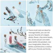 3入組迷你玻璃瓶帶軟木塞 - 適用於祈願瓶、瓶和巫術 - 適用於藝術、手工藝、婚禮和裝飾等領域 - 無色 - 查看 2