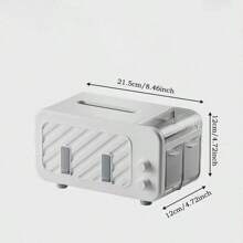 1個多功能紙巾盒,帶手機支架,白色奢華風格帶彈簧,適用於客廳和廚房 - 白色 - 查看 2