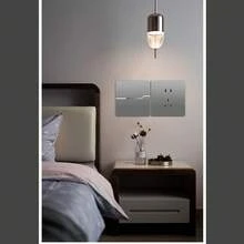 1pc 86-Type Gray Socket Panel, 16a, Household Multi-Holes Concealed Installation - Grey - View 5