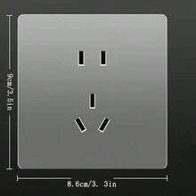 1pc 86-Type Gray Socket Panel, 16a, Household Multi-Holes Concealed Installation - Grey - View 2