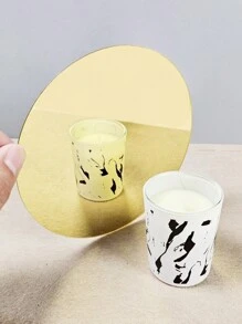 1 件金色/银色圆形亚克力镜盘双面镜盘玻璃面板镜用于婚礼装饰、圆形蜡烛托盘、派对装饰、桌面中心装饰（不含蜡烛）最佳礼物生日盘子厨房配件厨房装饰托盘水果托盘托盘装饰 - 彩色 - 查看 5