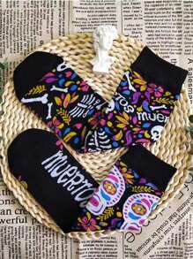 1/2 Paia Di Calzini Ciurici Dall'design Asimmetrico, Calzini Alla Moda E Curiosi Per Uso Quotidiano E Da Festa - nero - Visualizzare 9