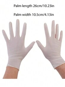 1 Set Of 20 Pairs White Disposable Gloves For Kitchen, Cleaning, Dishwashing - Pvc Latex Anti-Oil Disposable Gloves; Pvc Nitrile Synthetic Gloves For Hair Dying, Car Repair - Multi-Functional, Waterproof, Food Safety - White - View 6