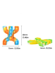 1pc Silicone Stress Reliever Toy, Stackable, Best Gift For Being Companion, Interactive Decompression Game Toy For Parties With Family, Friends, And Relatives - Purple - View 8