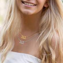 1條不分男女的不銹鋼幸運號碼項鍊,簡約鈦鋼111-999數字吊墜項鍊,歐美風格 - 數字 - 查看 5