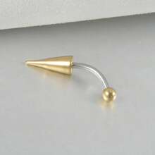 1 Pc Stainless Steel Spike Eyebrow Piercing Jewelry, Curved Barbell Vertical Labret Lip Rings, Spike Tragus Helix Earrings Rook Nose Bridge Rings For Women Men