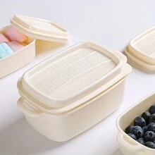 1 件復古食品容器,附隔間的午餐盒,適合成人工作和學生 - 白色 - 查看 6