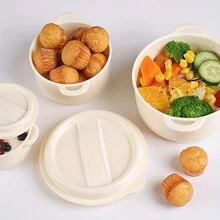 1 件復古食品容器,附隔間的午餐盒,適合成人工作和學生 - 白色 - 查看 4