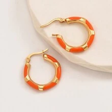 Aretes De Aro - Multicolor - Ver 17