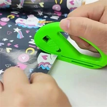 1pc Wrapping Paper Cutter, Gift Wrap Cutting Tool, Wrapping Paper Roll Sliding Line Cutter, Creative Kraft Paper Cutting Tool For Gift Wrapping, Safer And Easier To Cut, Birthday Gift Wrapping Cutting Tool - Multicolor - View 4