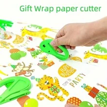 1pc Wrapping Paper Cutter, Gift Wrap Cutting Tool, Wrapping Paper Roll Sliding Line Cutter, Creative Kraft Paper Cutting Tool For Gift Wrapping, Safer And Easier To Cut, Birthday Gift Wrapping Cutting Tool - Multicolor - View 5