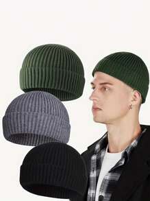 1頂中性短針織釘邊漁夫帽，適用於釣魚、騎行、追走、滑雪等戶外及室內活動 - 彩色 - 查看 1