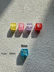 200pcs/Set Fashionable Random Acrylic Letter Beaded Women's Diy Jewelry Accessories - Transparent Letters - View 2