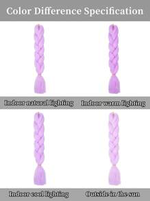 Pack Of 2 Large Light Purple Braiding Hair 24Inch Suitable For Women Daily Holidays And Cosplay Braided Wear Fashion Halloween And Christmas Synthetic Hair Crochet Hair Extensions Useful And Deft High Temperature Hair - Mauve Purple - View 10