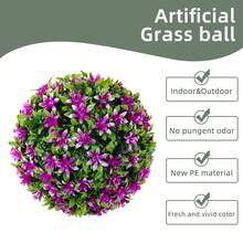 1入組人造花球、草球,紫色,15公分（5.9英寸）,包含玫瑰、洋甘菊、pe材質,適用於情人節裝飾、易拆卸、易保養、派對活動、生日派對裝飾、家居裝飾、酒店餐廳、客廳臥室婚禮廚房花園裝飾,適用於春夏季裝飾。 - 紫色 - 查看 4