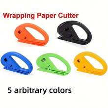 1pc Wrapping Paper Cutter, Gift Wrap Cutting Tool, Wrapping Paper Roll Sliding Line Cutter, Creative Kraft Paper Cutting Tool For Gift Wrapping, Safer And Easier To Cut, Birthday Gift Wrapping Cutting Tool - Multicolor - View 3