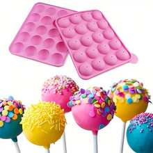 8 Sticks 20 Holes Lollipop Silicone Mold For Baking Fondant Cake Border Decoration Tool Candy Making Mold Wholesale, 1pc - Multicolor - View 5