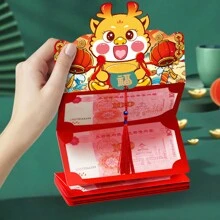 1只可摺疊的龍年紅包,創意新年拜年紅包 - 1pc可愛龍-10卡位 - 查看 7