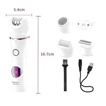 Kemei 多功能便攜式電動身體剃刀km-7937 5合1可充電脫毛家用美容器,女性專用脫毛器 - 白色 - 查看 7