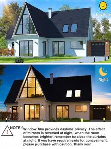 1pc Heat Insulation Glass Film Sunscreen Window Film For Home, Balcony, Office, Building, 45cm X 1m/2m/3m/5m/10m - Brown - View 5