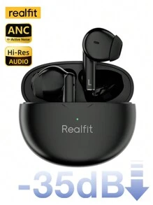 Realfit F2 Pro Anc主動降噪無線耳機enc通話hifi立體聲超級低音運動遊戲無線耳塞 - 黑色 - 查看 1