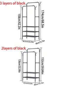 1件多功能落地多層衣帽架,加厚加寬鞋架,適合放鞋/掛衣服,材質：16mm鍍鋅管+不織布+塑膠配件 - 白色 - 查看 2