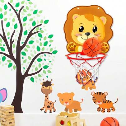 1只迷你動物掛籃球環裝飾品,懸掛射籃遊戲,娛樂時光