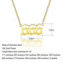 1條不分男女的不銹鋼幸運號碼項鍊,簡約鈦鋼111-999數字吊墜項鍊,歐美風格 - 數字 - 查看 3
