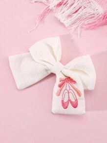 1 Stück Weißes Ballettschuhe Bestickter Haarspange Mit Schleife Für Mädchen