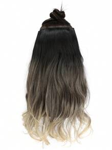 18-Inch Synthetic Wig Hair Extensions, Heatproof Matte Fiber, Ombre Wavy Long Hair Extensions For Daily Wear - Ombre - View 4