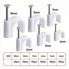 Cable Clips White 100 Pieces For Round Cable - (4/5/6/7/8/10mm) - 4MM 100PCS_ - View 4