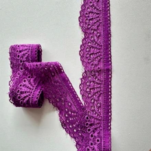 3cm寬紫色彈力柔軟露空花邊,適用於服裝、裙子、內衣diy裝飾 - 紫色 - 查看 1