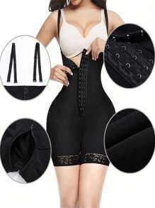 Fajas Colombianas Body Shaper Cremallera Open Bust Body - Negro - Ver 1