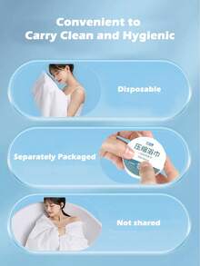 Disposable Soft Skin Material Bath Towel Towel Thicker Version Separately Packaged Out Hotel Use - Blue and White - View 5