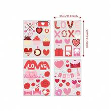 4入組情人節卡通心形裝飾隨機壁貼,可移除pvc材質壁貼,適用於客廳和臥室壁貼,尺寸為11.8英寸x15.7英寸x 4個 - 彩色 - 查看 8