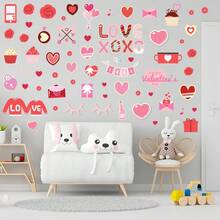 4入組情人節卡通心形裝飾隨機壁貼,可移除pvc材質壁貼,適用於客廳和臥室壁貼,尺寸為11.8英寸x15.7英寸x 4個 - 彩色 - 查看 5