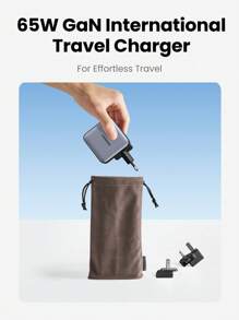 UGREEN 65W GaN 2C1A 3 端口 PD 快速旅行充电器快速充电英国/欧盟/美国插头兼容 iPad Pro Air Pro M1 M2 iPhone S23 Ultra S22 - 黑色 - 查看 10