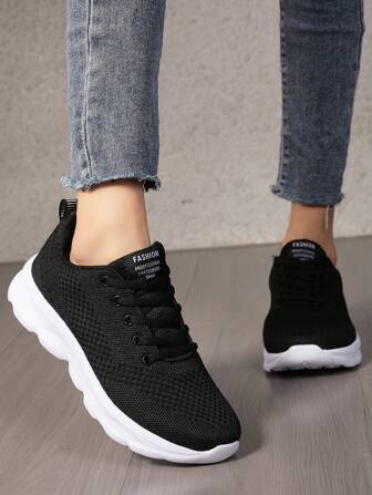1 Pair Women's Outdoor Sports Shoes, Breathable Mesh Running Shoes, Comfortable Casual Sneakers, Lightweight Non-Slip Running Shoes, Spring/Summer